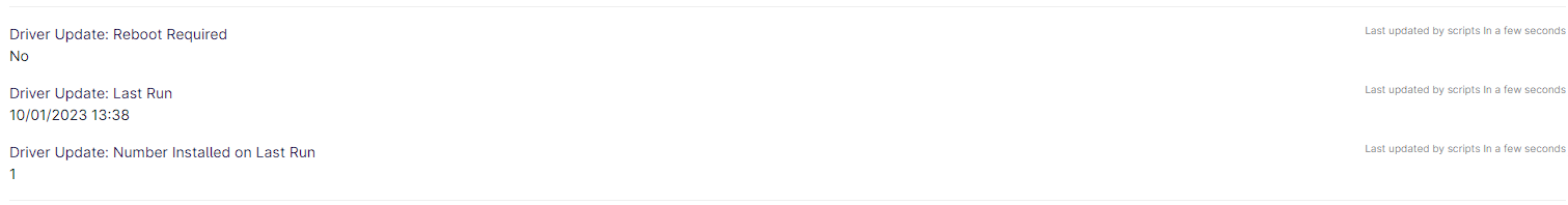 Driver Update Related Custom Fields